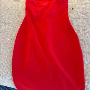 Likely Vibrant Red Strapless Pencil Dress